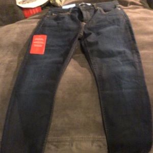 full length blue skinny jeans